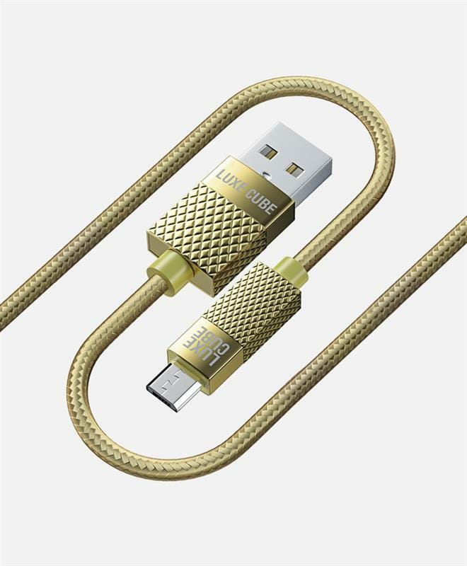 Кабель Luxe Cube Premium USB - micro USB (M/M), 1 м, золотистый (8889986489885)