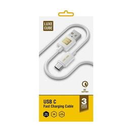 Купити Кабель Luxe Cube USB - USB Type-C (M/M), 3 А, 1 м, білий (8889998698469) Кабель Luxe Cube USB - USB Type-C (M/M), 3 А, 1 м, білий (8889998698469)