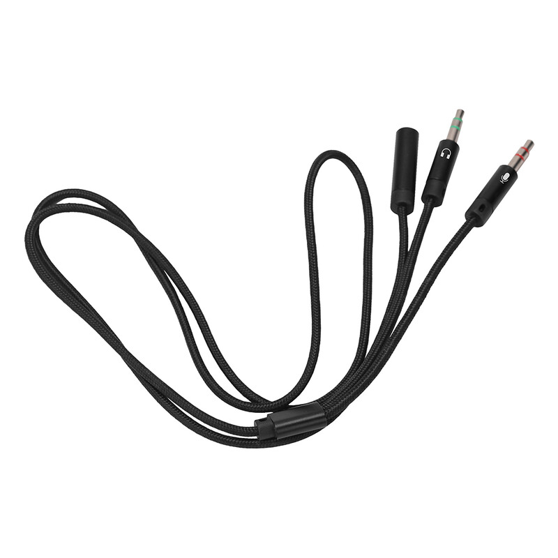 Адаптер ColorWay 3.5 мм - 2х3.5 мм (F/M), 1 м, Black (CW-AD-J2MJ)