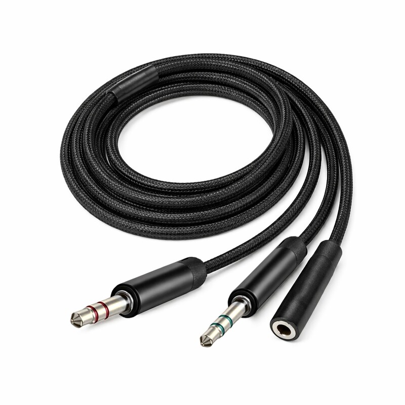 Адаптер ColorWay 3.5 мм - 2х3.5 мм (F/M), 1 м, Black (CW-AD-J2MJ)