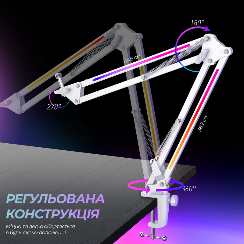 Стійка-пантограф Fifine BM38W RGB White