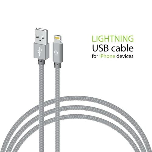 Фото - Кабель Intaleo   CBGNYL1 USB - Lightning , 1 м, Grey  12 (M/M)