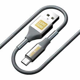 Кабель Luxe Cube Armored USB - microUSB (M/M), 1 м, сірий (8886668686105)
