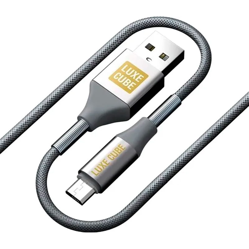 Кабель Luxe Cube Armored USB - microUSB (M/M), 1 м, сірий (8886668686105)
