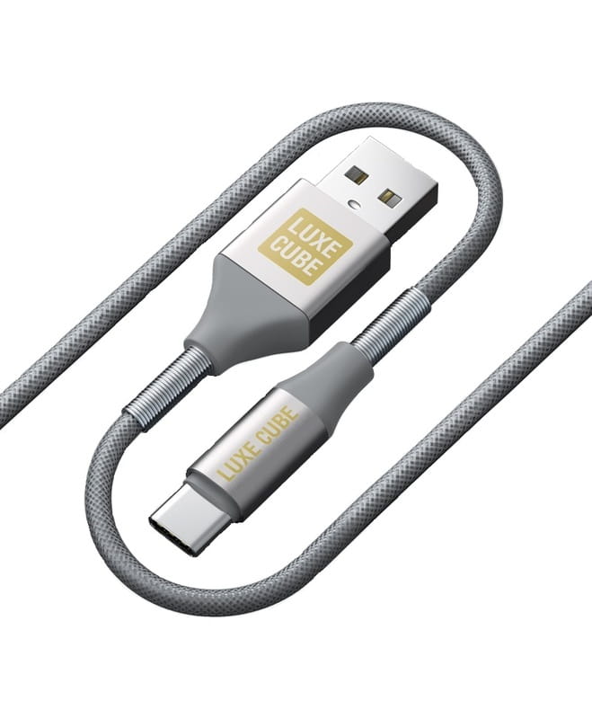 Кабель Luxe Cube Armored USB - USB Type-C (M/M), 1 м, сірий (8886668688949)
