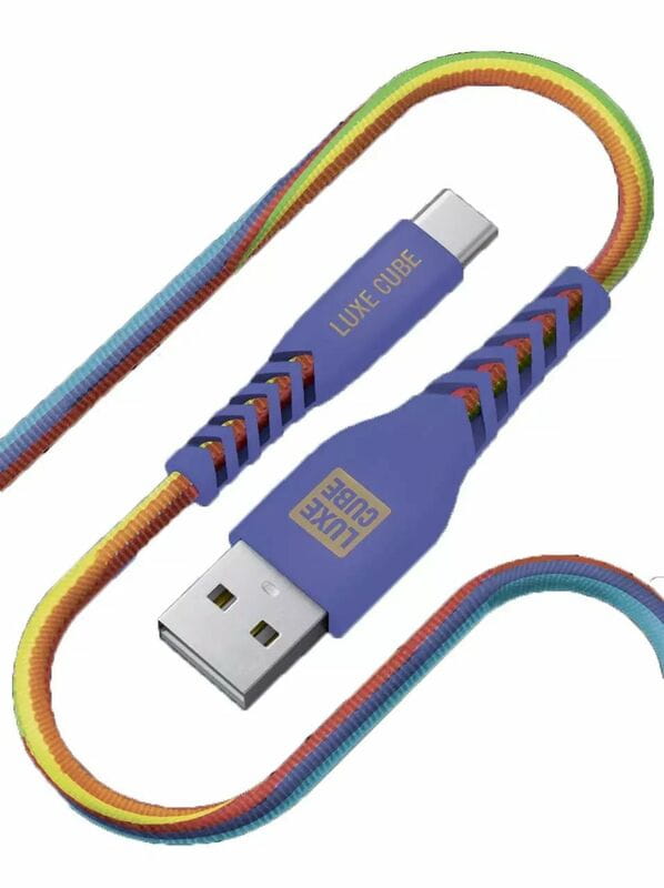 Кабель Luxe Cube Kevlar USB - micro USB (M/M), 1.2 м, райдужний (8886668686259)