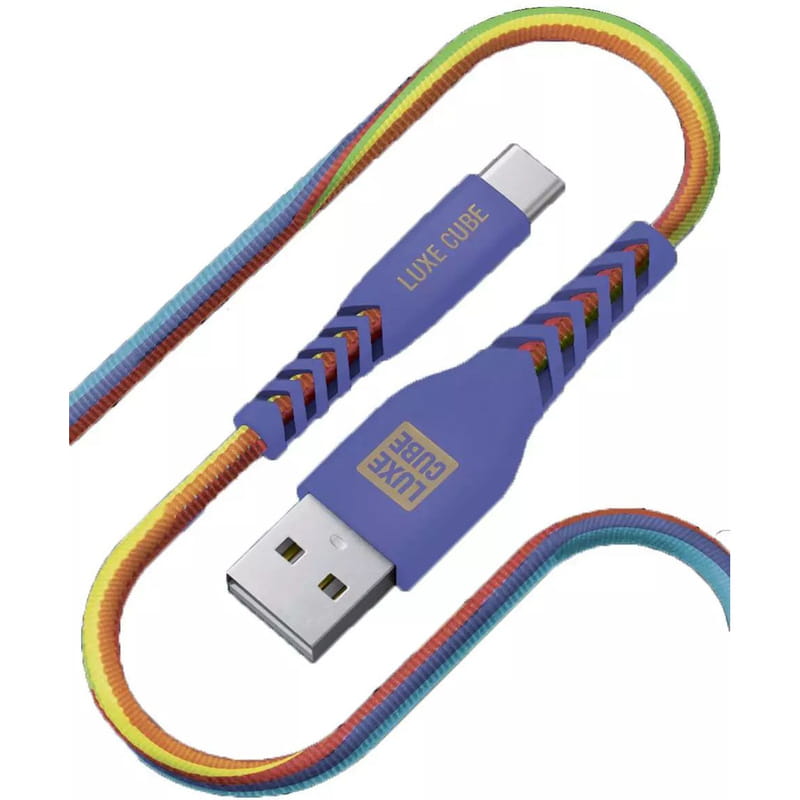 Кабель Luxe Cube Kevlar USB - micro USB (M/M), 1.2 м, райдужний (8886668686259)