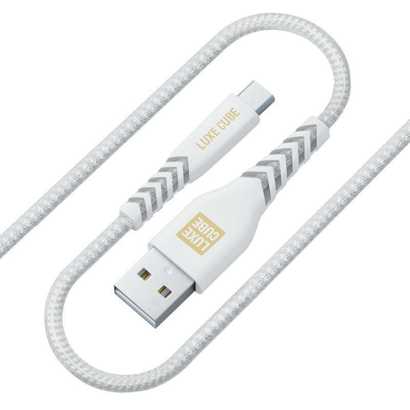 Кабель Luxe Cube Kevlar USB - micro USB (M/M), 1.2 м, белый (8886668686266)