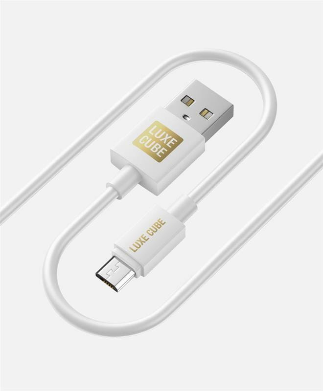 Кабель Luxe Cube USB - micro USB (M/M), 3 А, 1 м, белый (7775557575273)