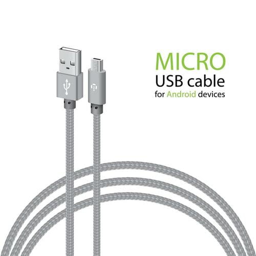 Photos - Cable (video, audio, USB) Intaleo Кабель  CBGNYM2 USB - micro USB , 2 м, Grey  12 (M/M)