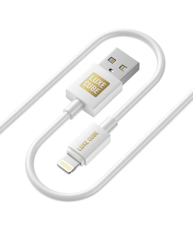 Кабель Luxe Cube USB - Lightning (M/M), 3 А, 1 м, белый (7775557575228)