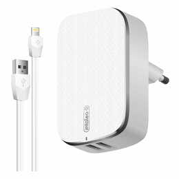Сетевое зарядное устройство Intaleo TCG242 (2USB, 2.4A) White (1283126477454) + кабель Lightning