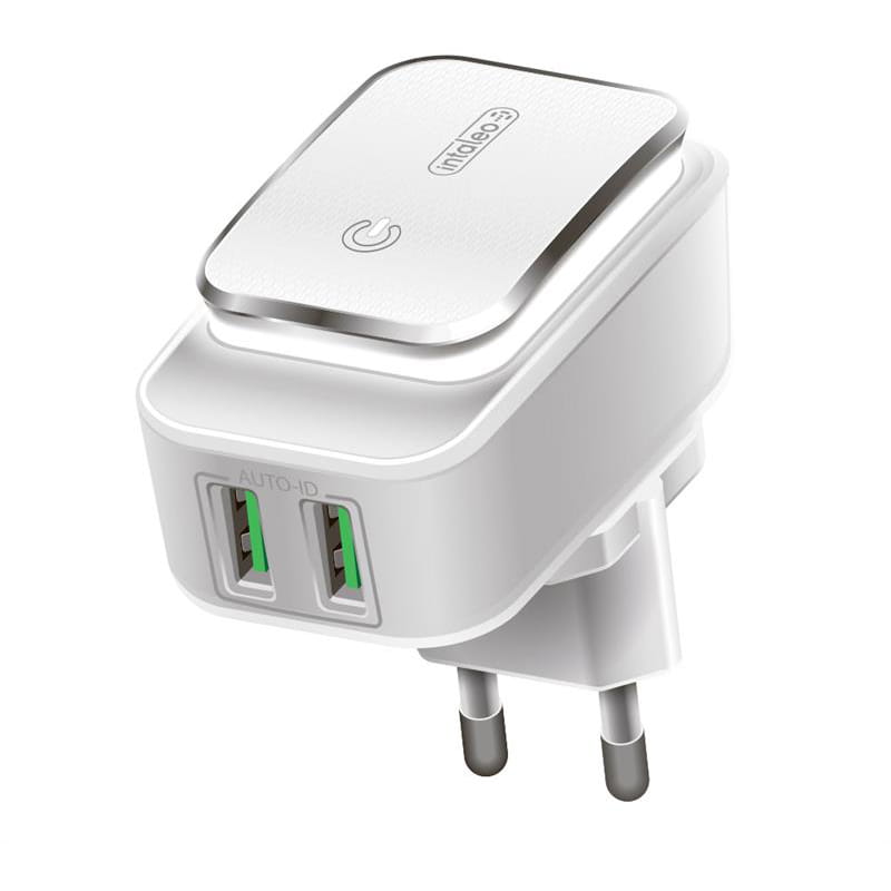 Мережевий зарядний пристрій Intaleo TCL242 (2USB, 2.4A) White (1283126481130)