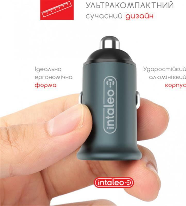 Автомобильное зарядное устройство Intaleo CCGQPD238 (2USB, 3A) Grey (1283126509971)