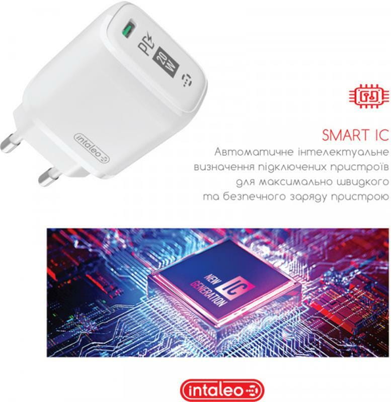Сетевое зарядное устройство Intaleo TCGQPD120T (1USBx3A) White (1283126509988) + кабель USB Type С