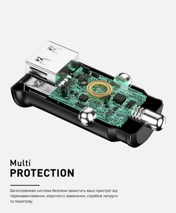 Автомобильное зарядное устройство Luxe Cube 2USB 12W Black (8886899698465)