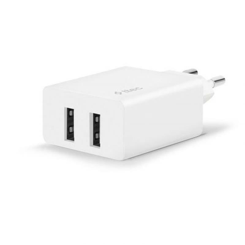 Сетевое зарядное устройство Ttec SmartCharger DUO 2хUSB 2.4А/12Вт White (2SCS21B)