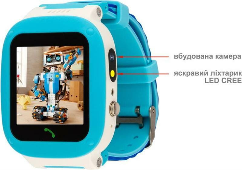 Дитячий смарт-годинник AmiGo GO004 Splashproof Camera+LED Blue