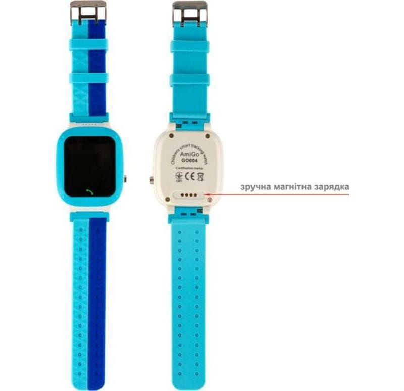 Дитячий смарт-годинник AmiGo GO004 Splashproof Camera+LED Blue
