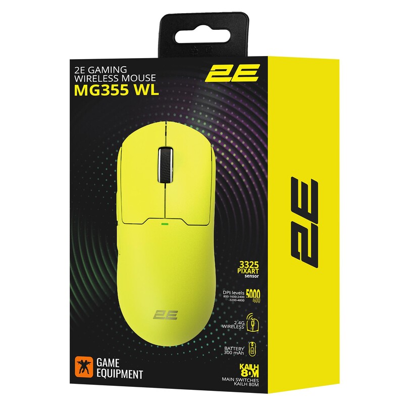 Мышь беспроводная 2E Gaming MG355 Yellow (2E-MG355UYW-WL)