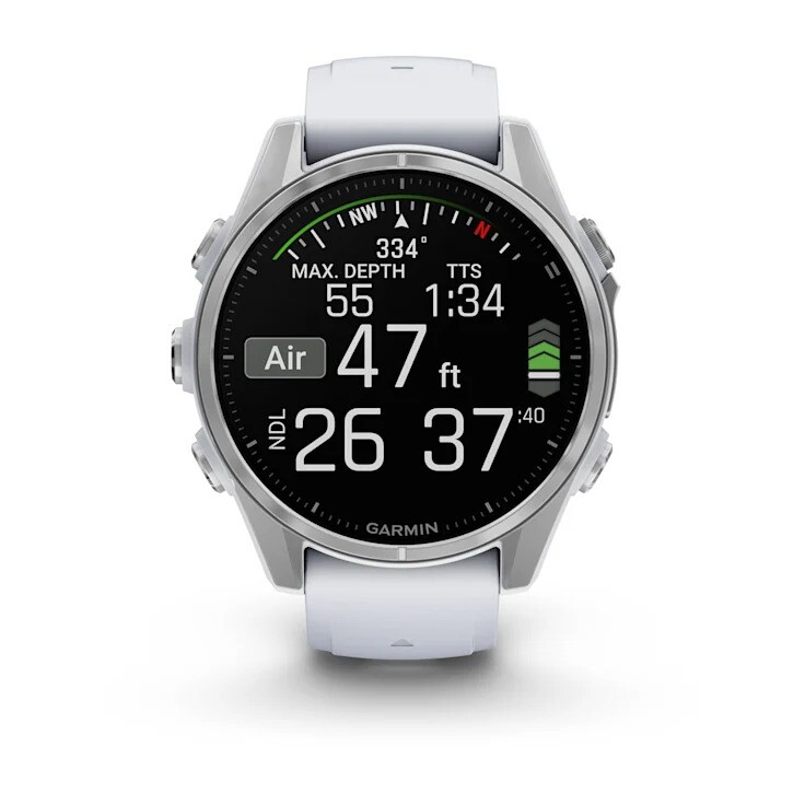 Смарт-годинник Garmin Fenix 8 43mm AMOLED Silver with Whitestone Silicone (010-02903-00)