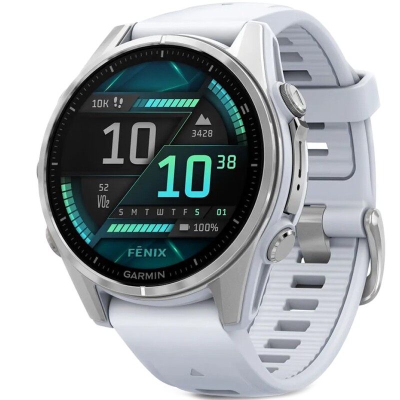 Смарт-годинник Garmin Fenix 8 43mm AMOLED Silver with Whitestone Silicone (010-02903-00)