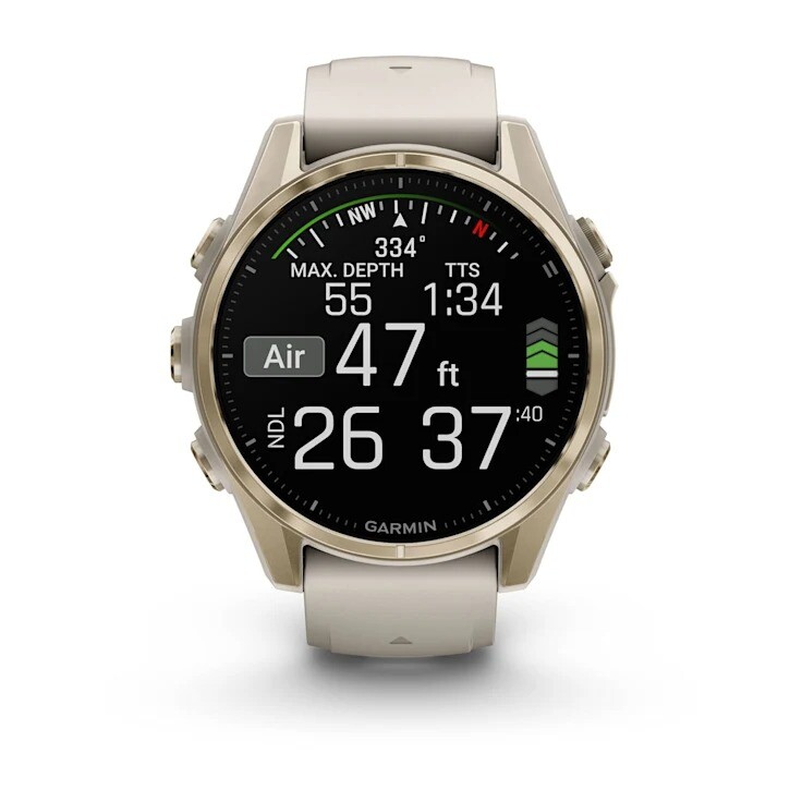 Смарт-годинник Garmin Fenix 8 43mm AMOLED Sapphire Soft Gold with Fog Gray Silicone (010-02903-11)