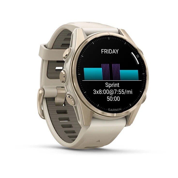 Смарт-годинник Garmin Fenix 8 43mm AMOLED Sapphire Soft Gold with Fog Gray Silicone (010-02903-11)