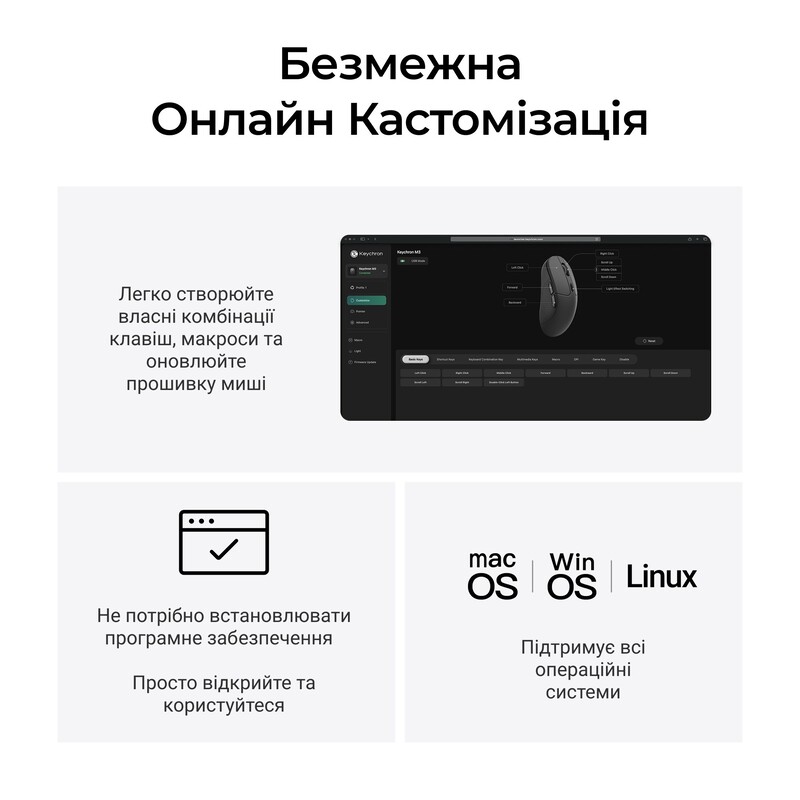 Мышь беспроводная Keychron M3 WL Black (M3-A1)