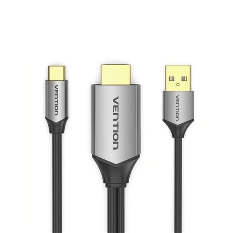 Кабель Vention HDMI - USB+USB-C, 1.5 m, Black (CGTBG)