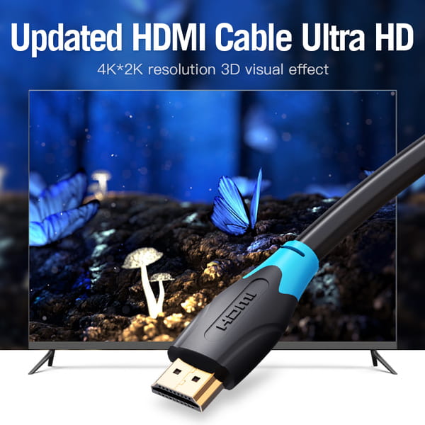 Кабель Vention HDMI - HDMI V2.0 (M/M), 1 м, чорний (AACBF)