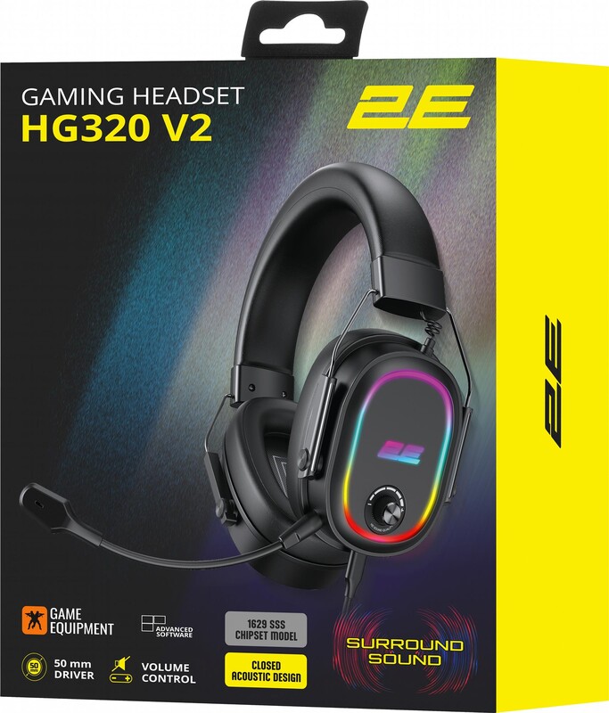 Гарнітура 2E Gaming HG320 V2 RGB 7.1 Black (2E-HG320V2BK-7.1)