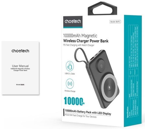 Универсальная мобильная батарея Choetech B695 10000mAh 20W Black (B695-BK)