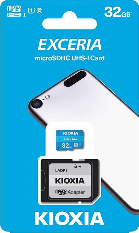 Карта пам`ятi MicroSDHC 32GB UHS-I Class 10 Kioxia Exceria R100MB/s (LMEX1L032GG2) + SD-адаптер