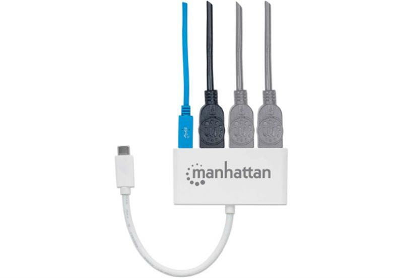 Концентратор USB Type-C Intracom Manhattan White (163552) 3хUSB3.0+1хUSB Type-C