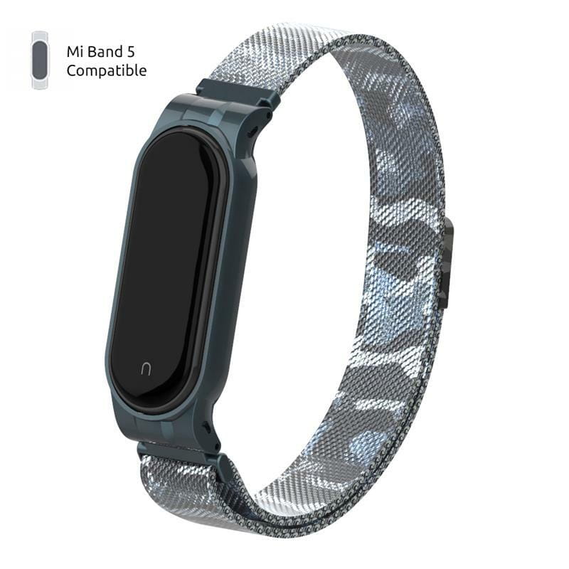 Ремешок Armorstandart Milanese Magnetic Band для Xiaomi Mi Band 5/Mi Band 6 Khaki White (ARM56857)