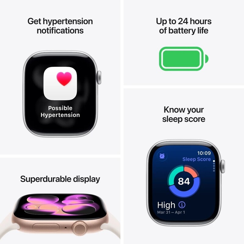 Смарт-годинник Apple Watch Series 11 GPS 42mm Silver Aluminium Case with Purple Fog Sport Band - M/L (MEU74RK/A)