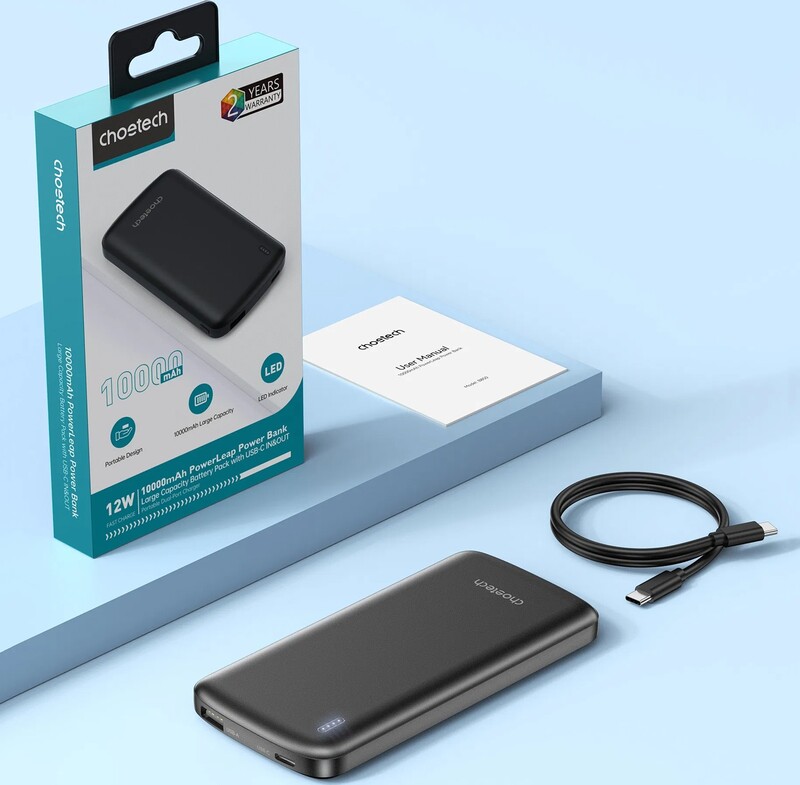 Универсальная мобильная батарея Choetech B850 10000mAh 12W Black (B850-ACBK)