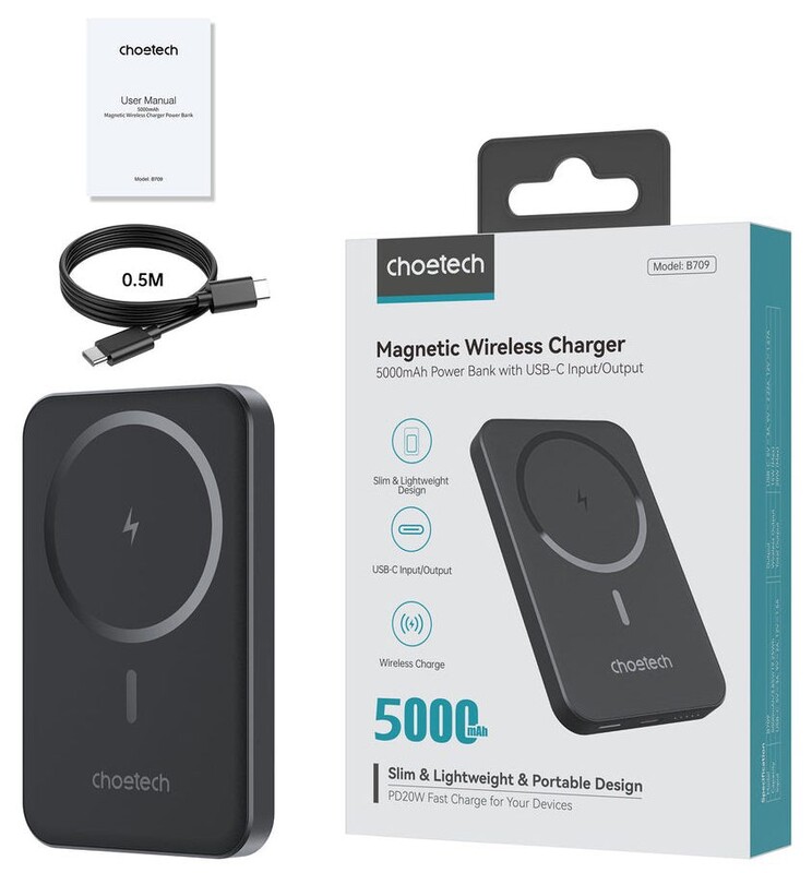 Универсальная мобильная батарея Choetech B709 5000 mAh 20W Black (B709-CCBK)
