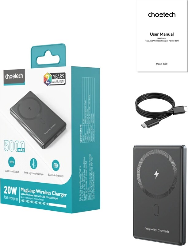 Универсальная мобильная батарея Choetech B738 5000mAh 20W Black (B738-CCBK)