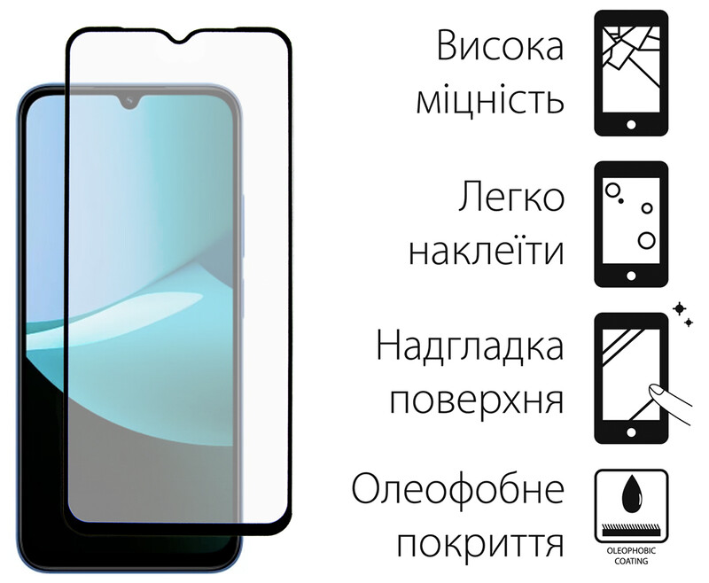 Захисне скло Dengos для Xiaomi Redmi 15C Black Full Glue (DG-TG2P-88) 2 шт.