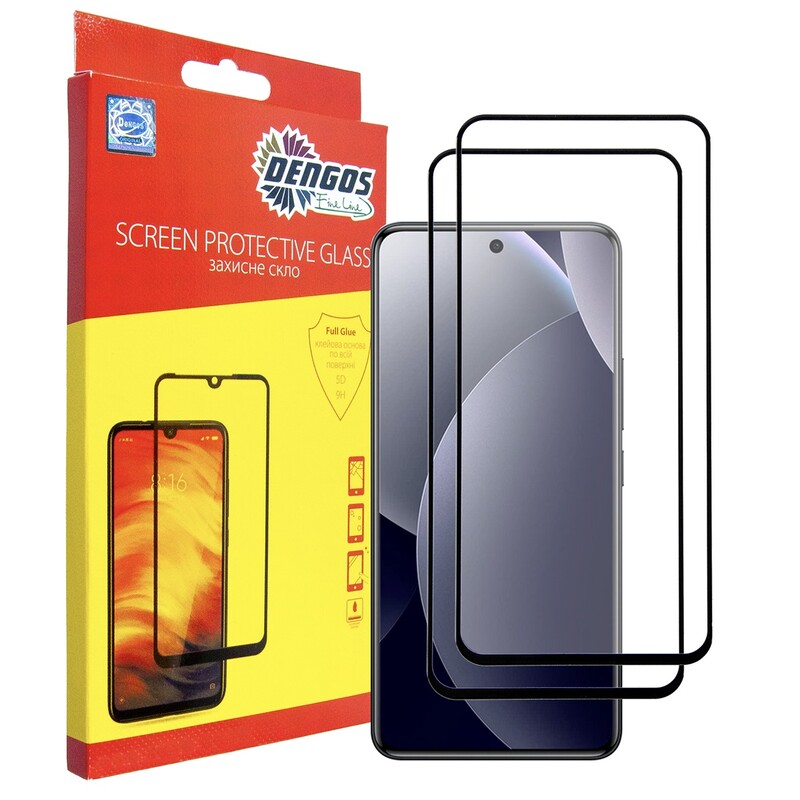 Защитное стекло Dengos для Xiaomi Redmi Note 15 Pro 5G Black Full Glue (DG-TG2P-97) 2 шт.