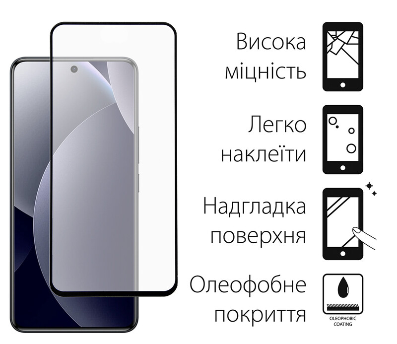 Захисне скло Dengos для Xiaomi Redmi Note 15 Pro 4G Black Full Glue (DG-TG2P-100) 2 шт.
