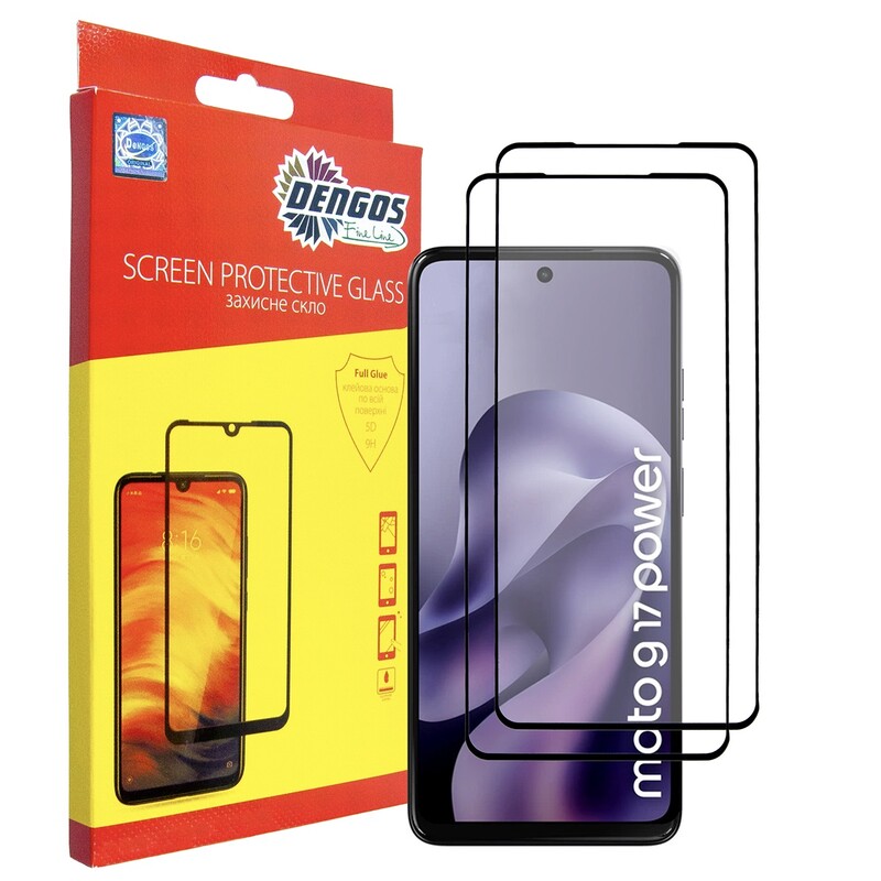 Защитное стекло Dengos для Motorola Moto G17/G17 Power Black Full Glue (DG-TG2P-101) 2 шт.