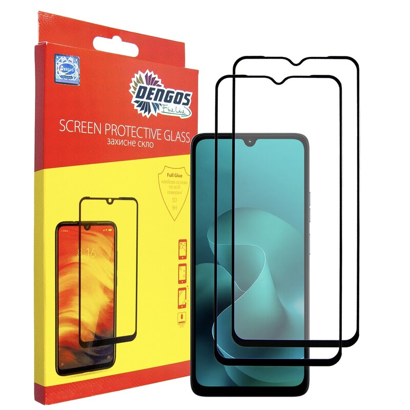 Защитное стекло Dengos для Motorola Moto G06/G06 Power Black Full Glue (DG-TG2P-92) 2 шт.
