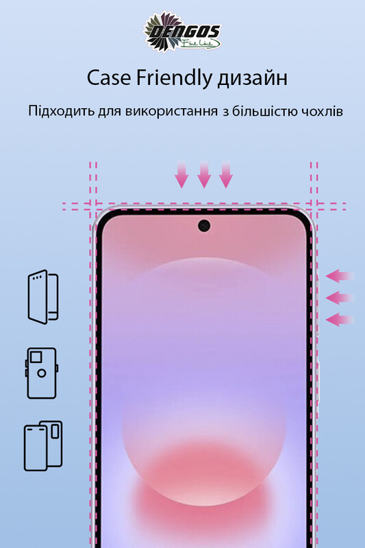 Захисне скло Dengos для Samsung Galaxy A37/A57/S25 FE Black Full Glue (DG-TG2P-96) 2 шт.