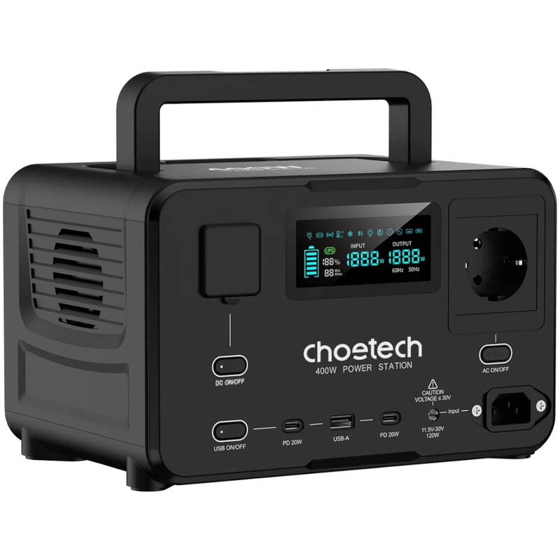 Зарядна станція Choetech BS007 256Wh, 400W (BS007-EU-BK)