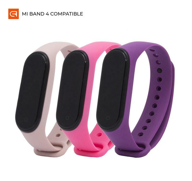 Ремінець Armorstandart для Xiaomi Mi Band 4/3 Pale Pink/Pink/Purple 3шт (ARM56668)