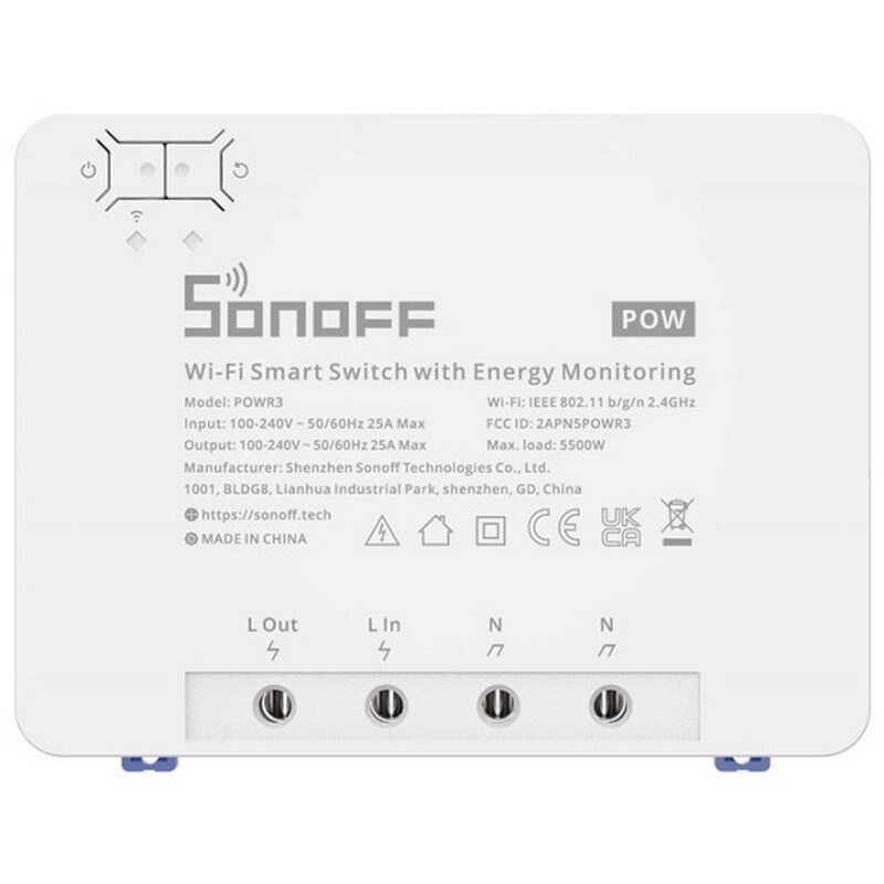 Умный 1-канальный переключатель Sonoff Wi-Fi POWR3