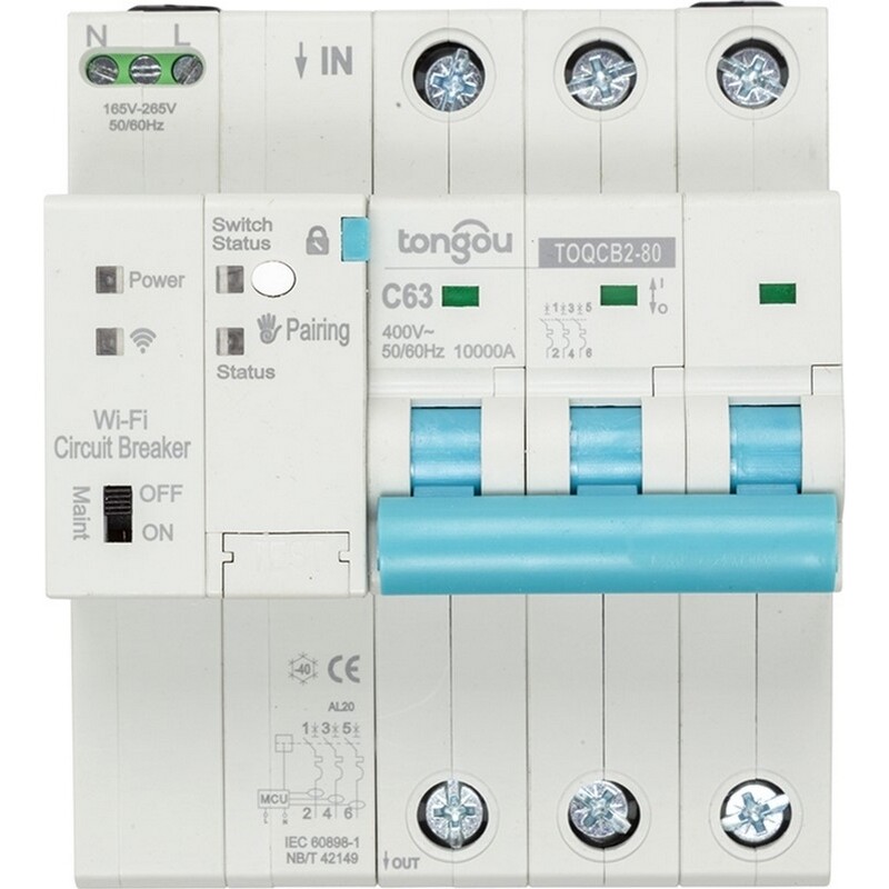 Умный 3-полюсный переключатель Tuya Wi-Fi HS082000